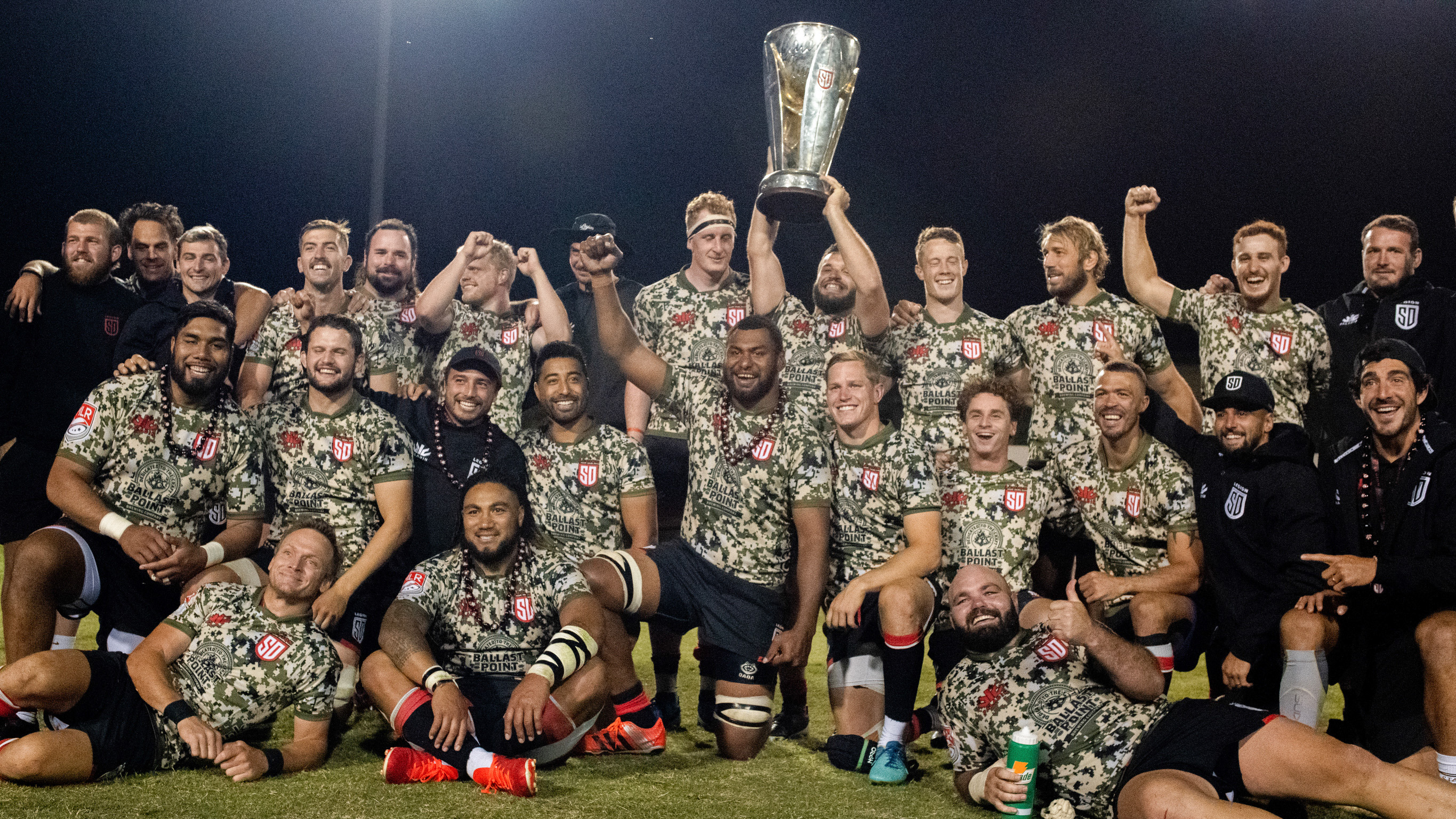 San Diego Legion players celebrate winning the SoCal Cup after a well-earned home victory over the LA Giltinis.