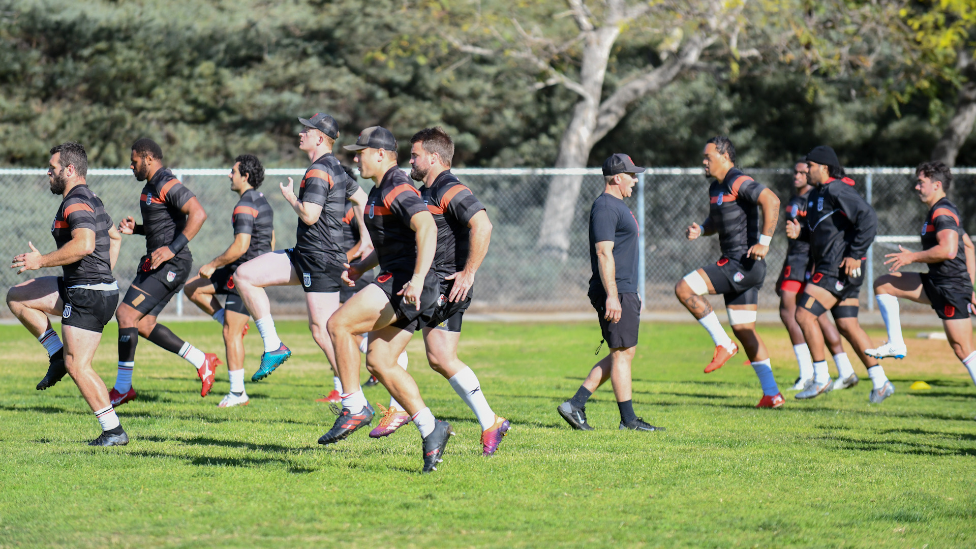 San Diego Legion players and staff participate in pre-season workout